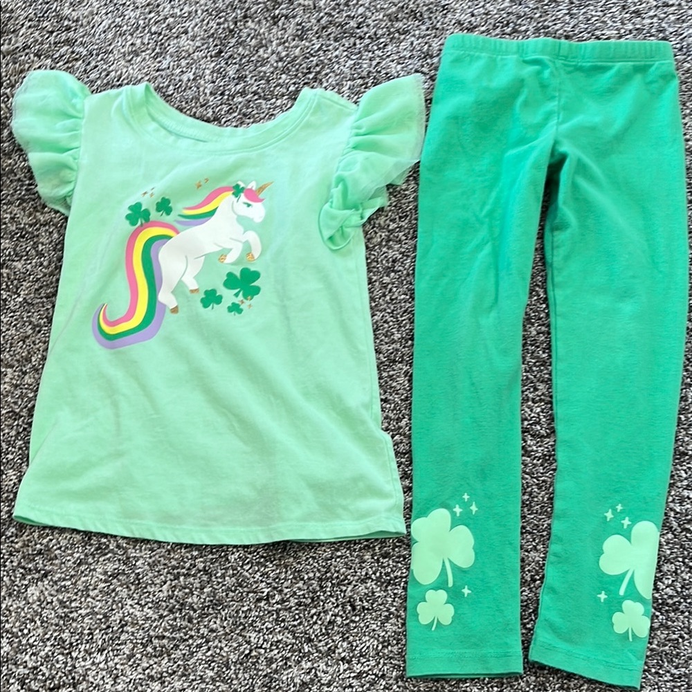 Girls Green Unicorn Outfit